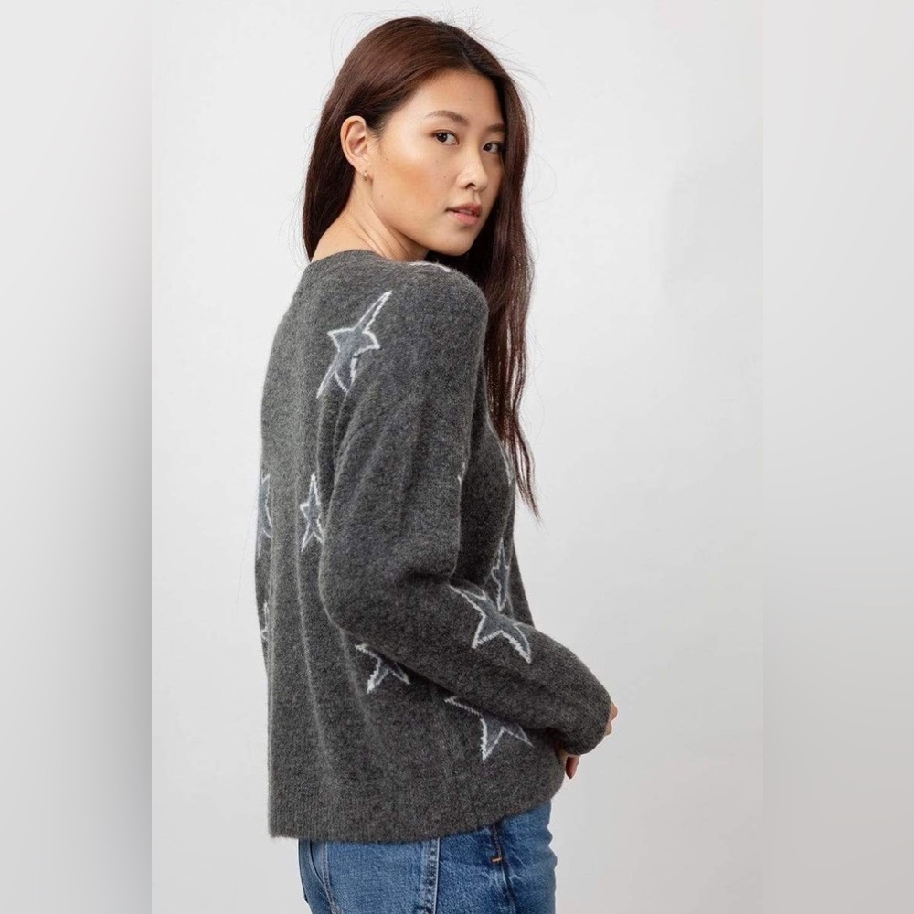 Rails Virgo Pullover in Charcoal White Stars Gray Crewneck Wool Sweater Revolve - Picture 5 of 16